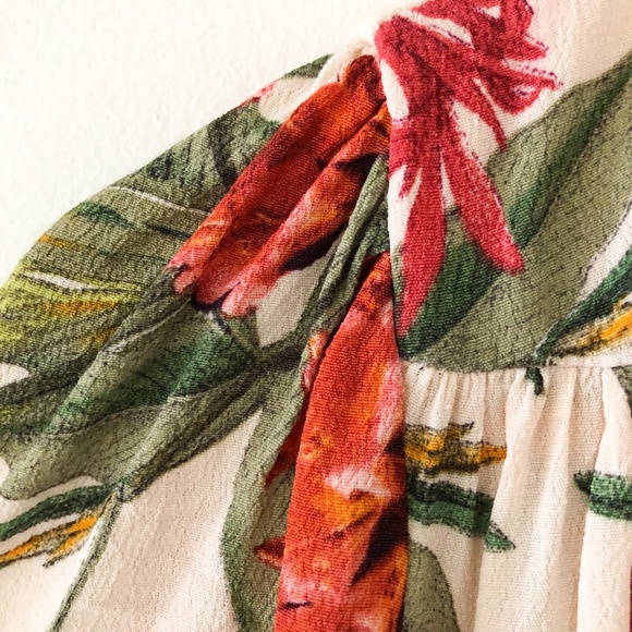 ASOS Long Sleeve Tropical Print Midi Dress Size 4 - Picture 6 of 16